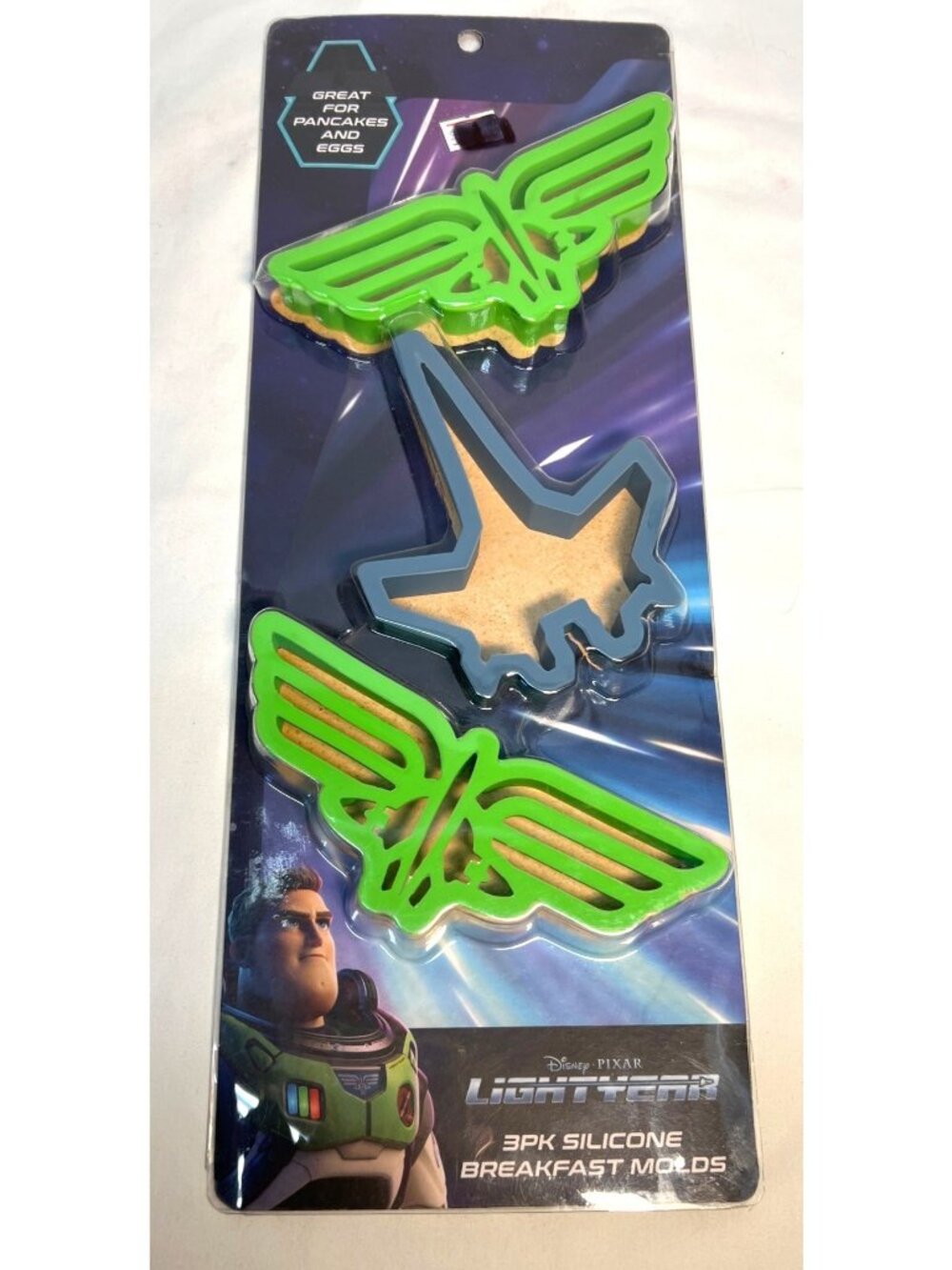 Disney Pixar Lightyear 3-Pack Silicone Breakfast Molds For Pancakes & Eggs Dishw